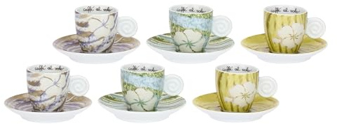 THUN - Set 6 tazzine espresso, Oasi - Porcellana - 6 * 9cm