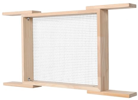 SEWACC Tamis à Terre en Bois pour Jardinage 44x34 Cm avec Poignée Amovible, Tamis à Mailles Métalliques Renforcées pour Tamiser Sable, Pierres et Compost – Outil Polyvalent pour Sol,