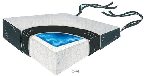 Skil-Care Wedge Gel-Foam Soft Foundation 18 Two-Color Vinyl Cushion w/LSII Cover, 18 W x 16 D x 4 H - 2 H - Wedged Gel-Foam Wheelchair Cushion, 754044