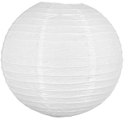 Boule Papier Blanc 40cm - Lampion Papier - Lanterne Japonaise Blanc pour Décoration de Mariage, Anniversaire, Fêtes