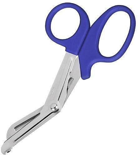 INSGB Tuff Cut Scissors Tough Shears First Aid Nurse Paramedic Emergency EMT (Large, Blue)