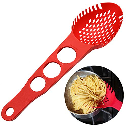 Server in nylon per spaghetti, forchetta per pasta antiaderente con cucchiaio scanalato, colino per cibo con strumento di misura per spaghetti, mestolo per lavastoviglie da cucina, taglia grande