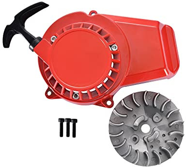 WOOSTAR Arrancador de Retroceso con Volante Reemplazo para 2 Tiempos 47cc 49cc Pocket Dirt Bike Mini ATV Motor Rojo