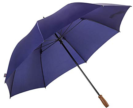 EuroSCHIRM Birdiepal Classic W2CL4 Golfschirm Regenschirm Langschirm Durchmesser Ca. 133cm Glasfasergestell Manueller Öffner mit Nussbaum Griff Inklusive Schirmhülle