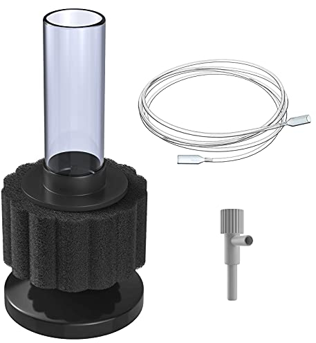Pawfly Aquarium Schwammfilter, Aquarium Filter Klein mit Luftschlauch und Regelventil mit Zubehör für Kleine Aquarien bis zu 12 L