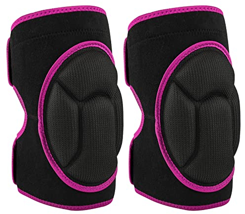 Knieschoner für die Arbeit, schützende Garten-Knieschoner Anti-Rutsch-Kollisionsvermeidung, Kniebandage für Damen und Herren, multifunktionale Knieschützer für Gartenarbeit (Schwarz mit rosa Rand)