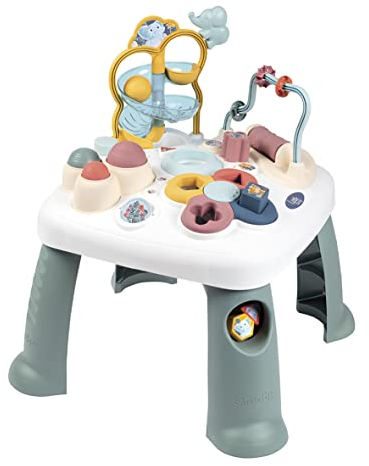 Smoby - Little Activity Table – Floor Play Tray to Standing Play Table – This Toy Grows with Your Child; Includes Shape Sorter, Bead Maze, Ball Tunnel