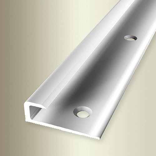 PROVISTON | Einfassprofil | Breite: 30 mm | Höhe: 7 mm | Länge: 2500 mm | Aluminium Poliert | Abschlussprofil | Glatt | Versenkt Gebohrt
