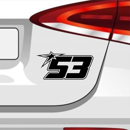 Generisch Startnummer 53 Aufkleber Sticker Auto Zahl MTB Rennen Motorrad Start Farbe: Neonrot 20x10cm