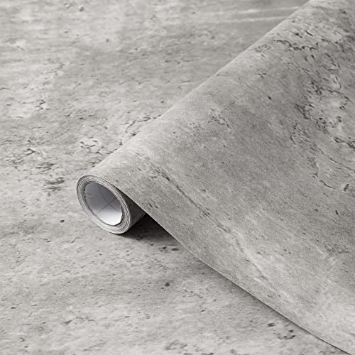 Fantasnight Klebefolie Möbel Grau 60×600cm Betonoptik Möbelfolie Selbstklebend Matt Effekt Folie für Möbel Küche Fensterbank Schrank Dunkelgrau Wasserdicht Tapete