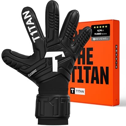 T1TAN Classic 1.0 Black-Out - Guanti da portiere - con protezione per le dita - guanti da portiere di calcio - taglia 11