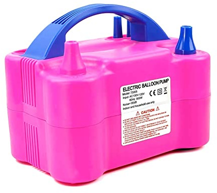 Elektrisk ballongpump, bärbar elektrisk ballongpump med dubbla munstycken för festdekoration, EU-