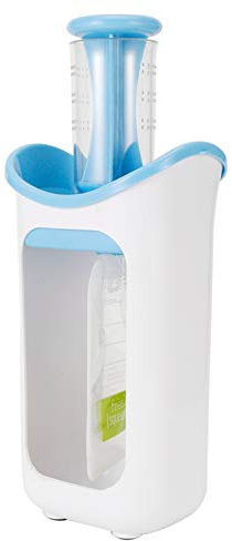 Squeeze Station, Non Slip Base Fruit Puree Squeeze Station, with 10 Squeeze Pouches for Food Homemade (Blue)