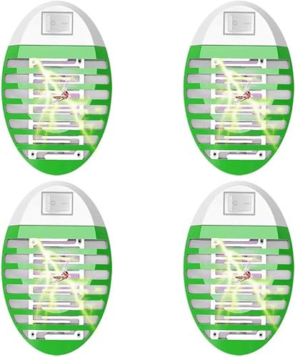 Elektrische Mückenlampe, Insektenlampe, Mückenlampe, Elektrisches Moskitonetz, Fliegenklatsche, Insektenfalle für den Innenbereich, gegen Mücken, Fliegen (4 Stück)