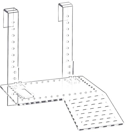 MiOYOOW Tortue Plateforme, Tortue Basking Platform Suspendue en Acrylique, Rampe Habitat pour Reptiles Réglables, avec Mangeoire, pour Le Repos des Tortues et des Reptiles