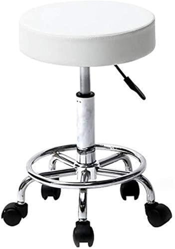 JAVPTAV Hocker auf Rollen, runder drehbarer Sattelhocker mit Rollen, Sattelsalon-Schönheitshocker, Barhocker for Friseur, Maniküre, Tattoo-Therapie, Schönheitsmassage, Spa-Salon