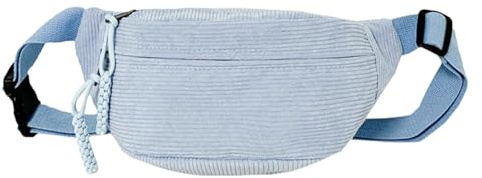 Bauchtasche Cord Damen Umhängetasche Cord mit Schultergurt Einstellbar Modische Cords Hüfttasche Freizeit Sport Hüfttaschen Blau Crossbody Bag für Damen, Herren