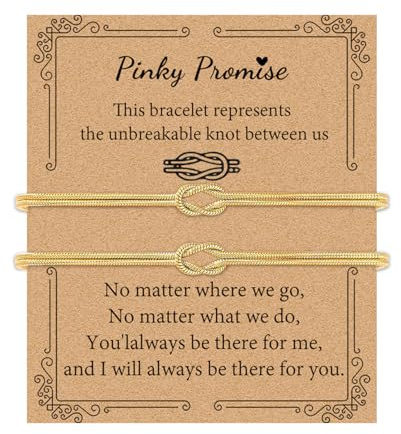 GRCLD Matching Bracelets for Couples Love Knot Bracelet Pinky Promise Soulmate Relationship Friendship Bracelets Forever Infinity Jewelry Gifts for Women Teen Her Him (PROMISE-2G)