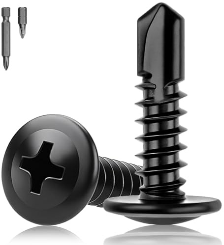 XRXYMQ 80 Piezas Tornillo Roscachapa M4.2x13 mm Tornillos Autorroscantes para Metal Tornillos Autoperforantes Inox para Montaje de Muebles