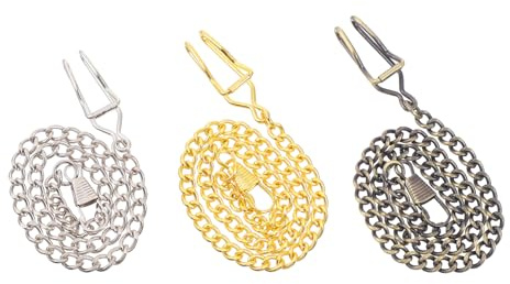 CALLARON Uhrenkette für Taschenuhren Metall Retro für Herren Damen | Leicht, Tragbar und Einfach zu Befestigen, 3 Stück für Freizeit und Sammeln, Chic im Vintage Look