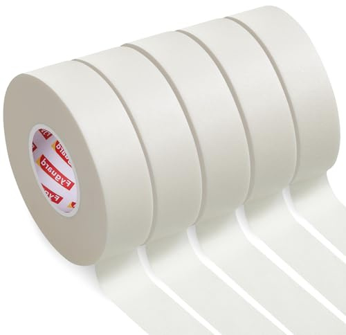 Fyguard 5 Rolls Painters Tape White, 24mm x 50m Masking Tape for Painting Multi-Surface Suitable Stickiness for Decoration Renovation Edge Treatment, No Residue
