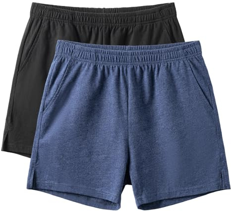 Amy Coulee Pantalon de pyjama court en coton léger de 10 cm pour homme avec poches