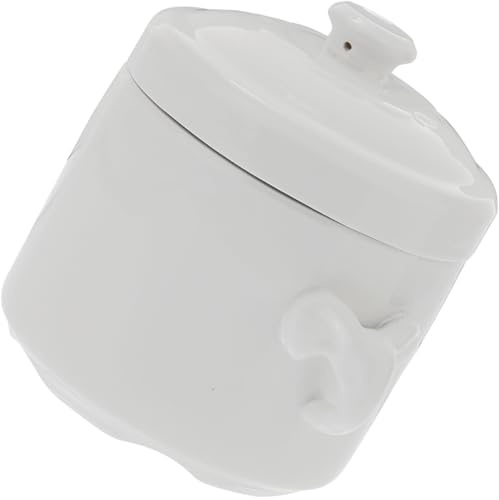 SUPVOX Olla Pequeña para Estofado de Cerámica 620ml con Tapa, Cuenco de Sopa Humeante para Cocina y Horno, Tazón para Cocinar al Vapor, Utensilio Decorativo para Hogar y Comedor