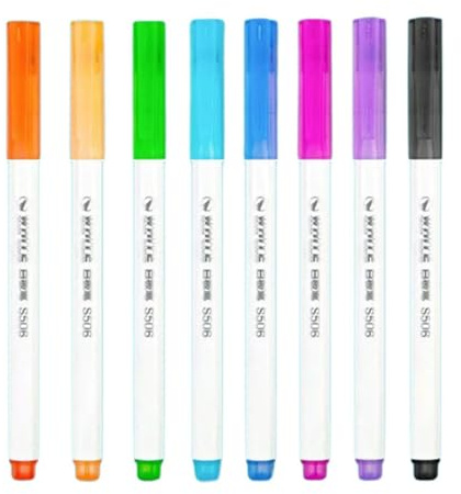 Uqezagpa Marcador de pizarra blanca de 8 colores, recargable, de secado rápido, para vidrio, metal, acrílico, papel, suministros escolares, marcadores de pizarra blanca