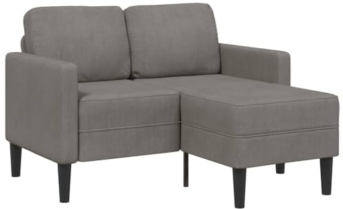 Mazoravella 2-Sitzer-Sofa mit Chaiselongue L-Form Hellgrau Leinen 125 cm, modernes Ecksofa ausziehbar mit Relaxfunktion, ideal für Wohnzimmer, Büro, Lounge, gemütliche Wohnlandschaft