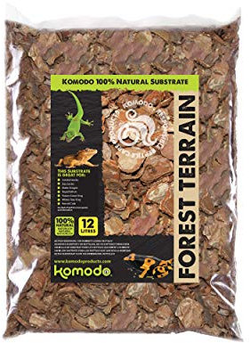 Komodo Forest Terrain Orchid Bark Chips, 24 Litre, Natural Terrain for Reptiles, Orchid Bark Chips, Bark Chips for Reptiles, Reptile Terrain, Reptile Bedding, Large Orchid Bark Chips