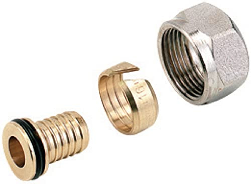 COMAP 835261 Raccord mécanique à Compression pour Tube PER-M22-16x1,5-Finition nickelé, Doré | Adaptateur PER droit - Comap - Mâle M22 - Diamètre 16 mm