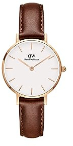 Daniel Wellington Petite St Mawes, Braun/Roségold Uhr, 28mm, Leder, für Damen