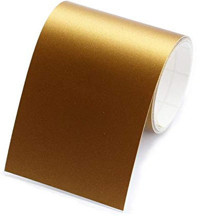 1peak 1 Rolle Bordüre gold selbstklebend, 4cm breit & 5m lang | Selbstklebende Wandbordüre f. Decke & Wand in Wohnzimmer, Küche & Bad, schmaler Wandzierstreifen auch f. Möbel