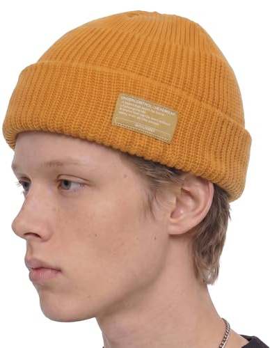 UNDERKONTROLL Winter Trawler Fisherman Beanie Herr Kvinnor Unisex Snygg Vanlig Docker Skull Hat Roll up Watch Cap Color Pack (senap)