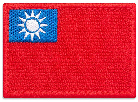 Aufnäher mit Länderflagge von Taiwan, Flagge der Republik China, Nationalemblem, bestickt zum Aufbügeln (7,1 x 5,1 cm)