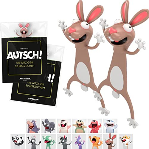 KXT Original AUTSCH! Die witzigen 3D Lesezeichen Tiere (2x Hase/Osterhase)