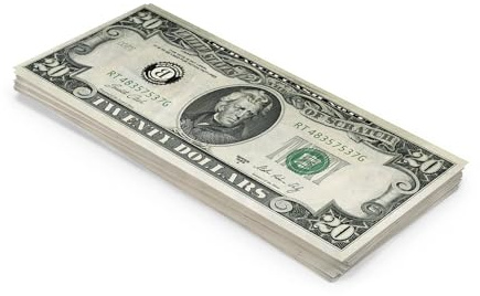 Scratch Cash Dollari Old Style – 100 Banconote Finte da 20 $, Fac-Simile Dollari, Dimensioni Reali