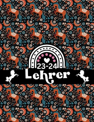 Lehrerplaner 2023/2024: Schulkalender für Lehrer & Lehrerinnen zum Organisieren des Schuljahrs | August 2023 bis Juli 2024 (pferde)