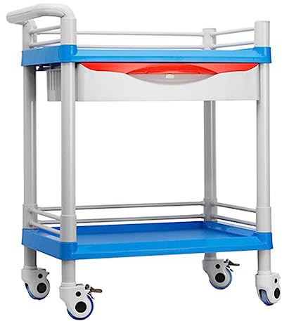 beaka Schönheitssalonwagen ABS-Wagen Rollwagen Tragbar Wagen Mit Ablagefach & Universal Wheel Gerätewagen Friseur Rollwagen Für Schönheitsinstrument (Color : B)