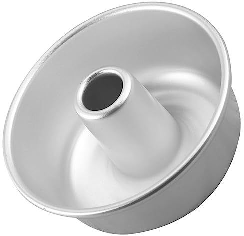 ifundom Cookie Dough Aluminum Angel Food Cake Pan Round Cake Pan Round Chiffon Cake Molds Aluminum Tube Pan Baking Cake Mould Silver Doughnut Mould
