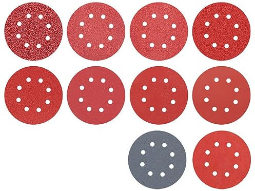 Disques abrasifs 5 pouces (125 mm) feuille de polissage de forme ronde grain 80-3000 ponceuse à 8 trous tampon de polissage papier abrasif, ensemble de 100 pièces, 125 mm
