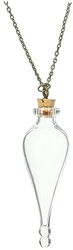 TOPPERFUN Kleine Glasflasche als Anhänger für Wunschketten und Dekoration | Klare Glasflasche zum Basteln, Sammelflasche für Kleine Dinge, Leicht zu Transportieren, lang Nutzbar