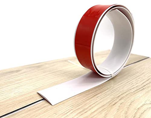 Übergangsprofil Selbstklebend, 5 cm Vinyl Boden Abdeckleiste Übergangsleiste Ausgleichsprofil Böden Übergangsschiene Bodenprofil zum Kleben für Fliesen Laminat & Parkett, Türschwelle (Weiß* 10M)