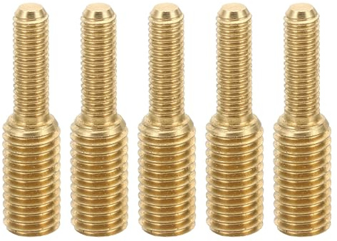 PATIKIL M5x0.8 auf M8x1.25 Doppelend Gewindebolzen Schraube Bolzen 5 Pack Messing Stab Bolzen Gewinde Reduzier Adapter für Möbel Hardware 32mm Lang