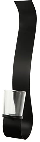 Cabilock Wandkerzenhalter in S-Form Teelicht-Wanddekoration Teelichtständer schwarzes tablett deko Wandleuchte Kerzenhalter Wandlampen Kerzenleuchter aus Eisen Schmiedeeisen schmücken Glas