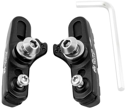 2 PCS Bicycle Carbon Fiber Rim Brake Block, Replaceable Drawer Type C Clip Brake Rubber, Matte Aluminum Alloy Brake Boots (BL-Al, BAL)