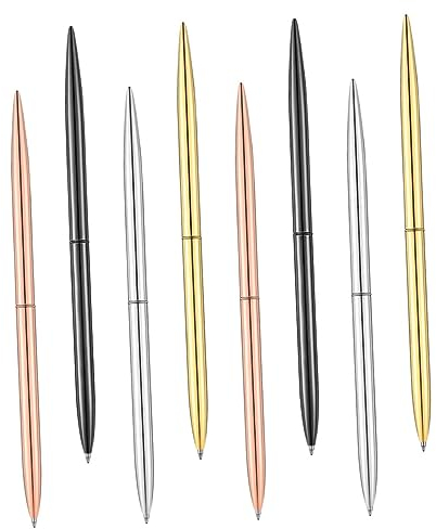 NUOBESTY 8pcs Decorative Metal Ballpoint Pens Lightweight Multi-function Writing Tools Colors for Office School and Use Stylish and Comfortable Signature Pens