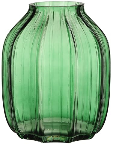 JAKY Global Große Grüne Glasblumenvase H-20cm Hohe Glasvasen für Blumen Elegante Wohn- und Wohnzimmerdekoration, Tischdekoration für Bauernhaus und Büro (Grün 20cm)