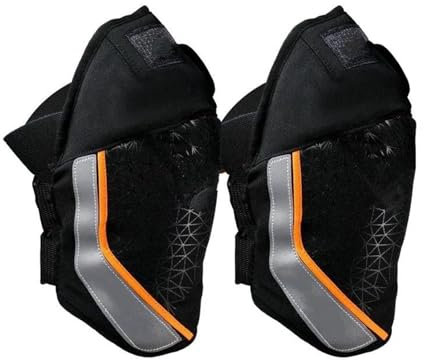 di Ginocchiere parastinchi per Motociclismo Ginocchiere per Moto Ginocchiere per Motocross Ginocchiere Protezione Moto Riflettente anticaduta Ginocchiere e gomitiere per Motocross(Silver+Orange)