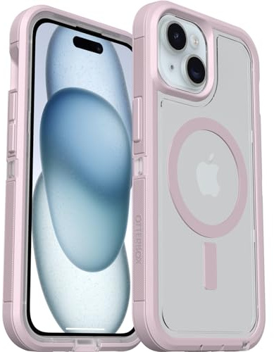 OtterBox Defender XT MagSafe Hülle, iPhone 17e/16e/15/14/13, Klar/Lila | Mit Magneten, Stoßfest und ultra-robust, Schützende Hülle, 7x getestet nach Militärstandard